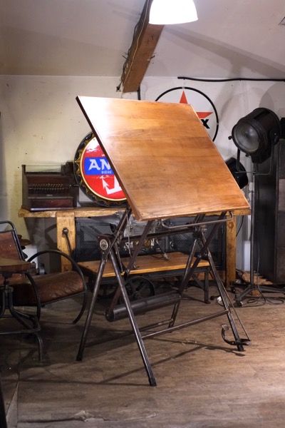 table a dessin heliolithe bois metal ancienne